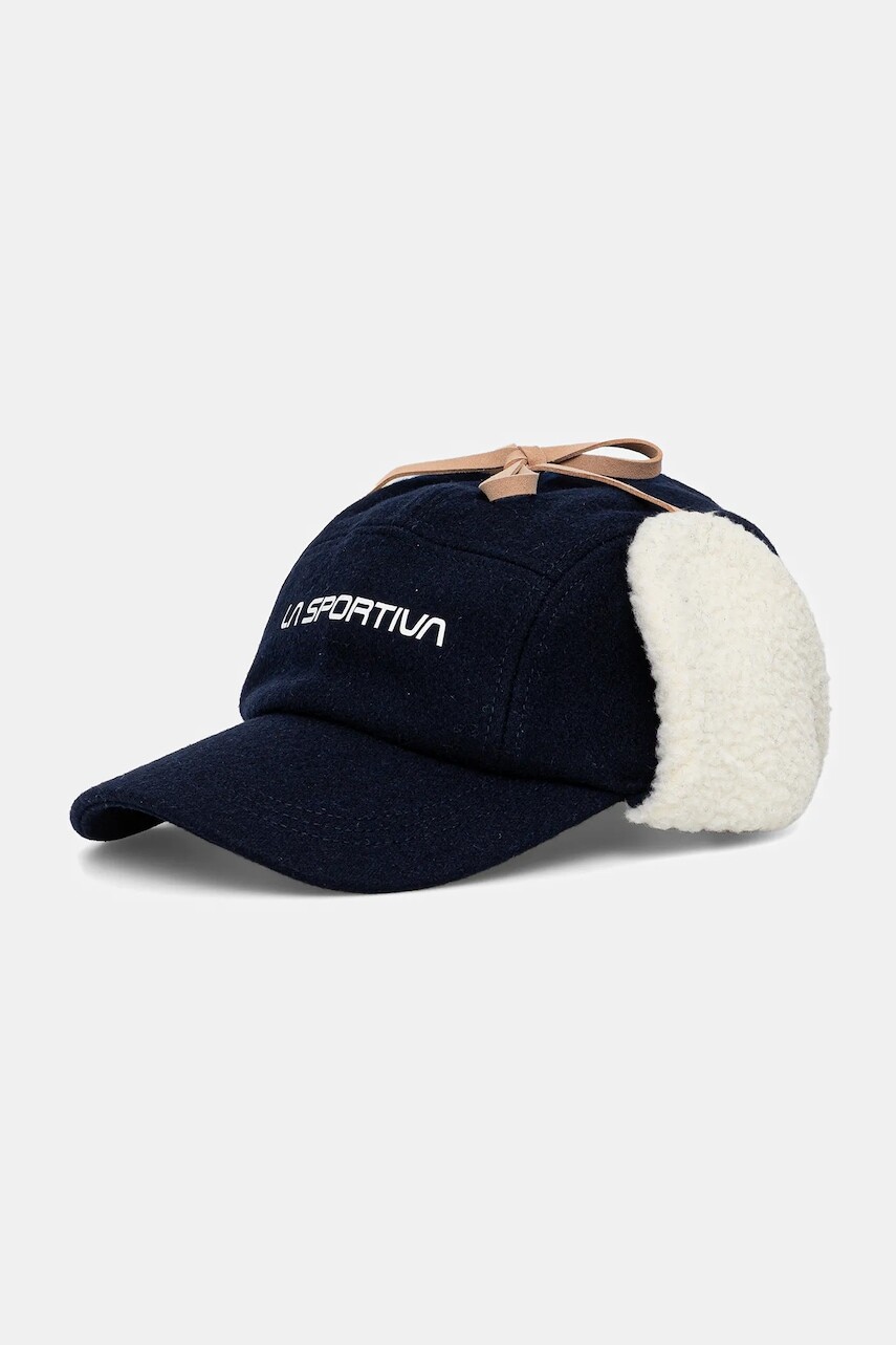 Čiapka s prímesou vlny LA Sportiva Forest Earflap tmavomodrá farba, ZZCH044