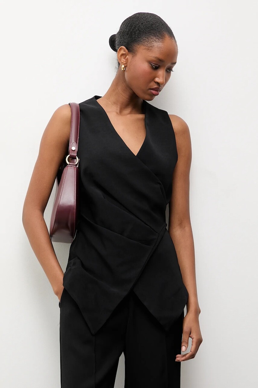 Vesta Answear.LAB čierna farba, oversize