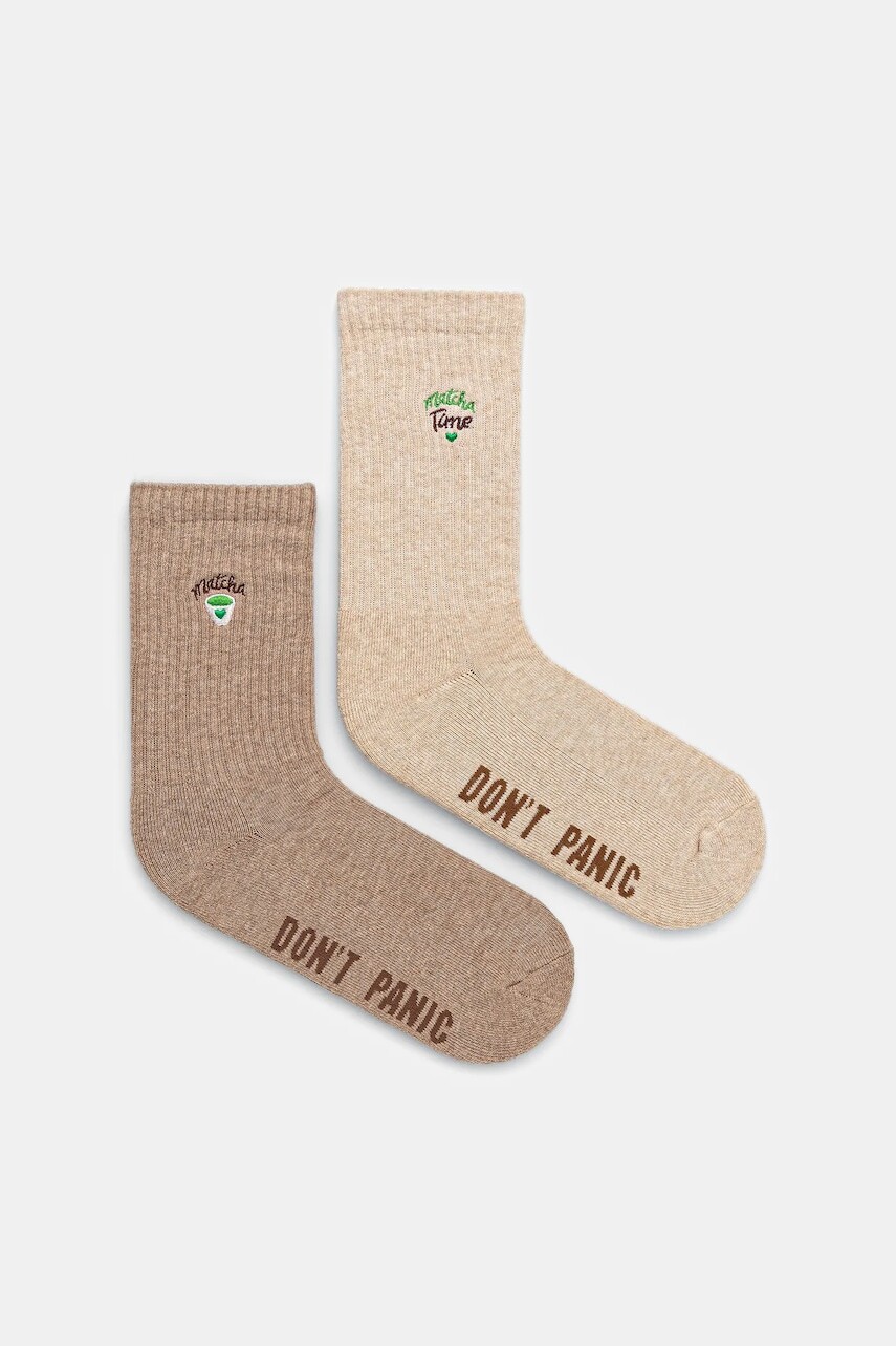 Ponožky Medicine 2-pak béžová farba