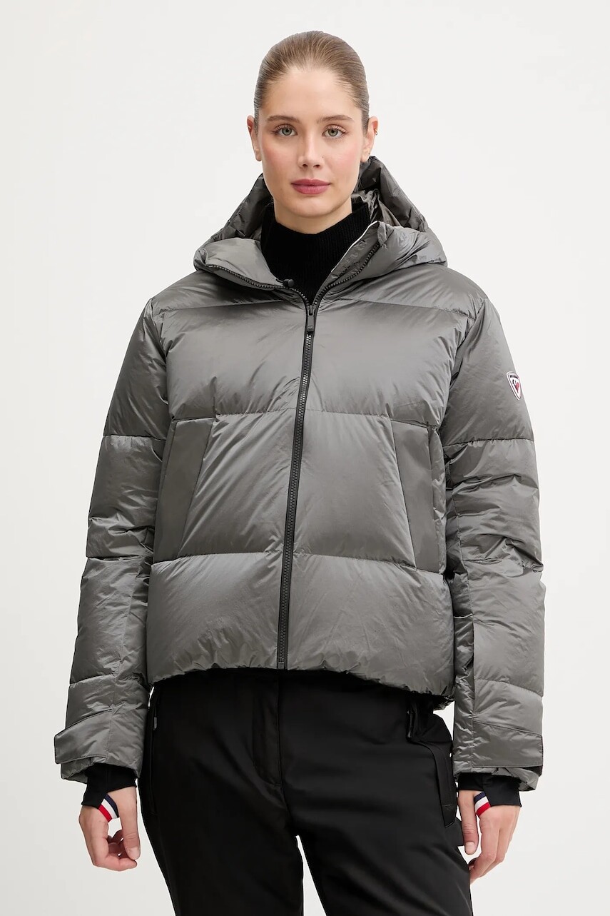 Páperová lyžiarska bunda Rossignol DAILLE šedá farba, RLOWJ11