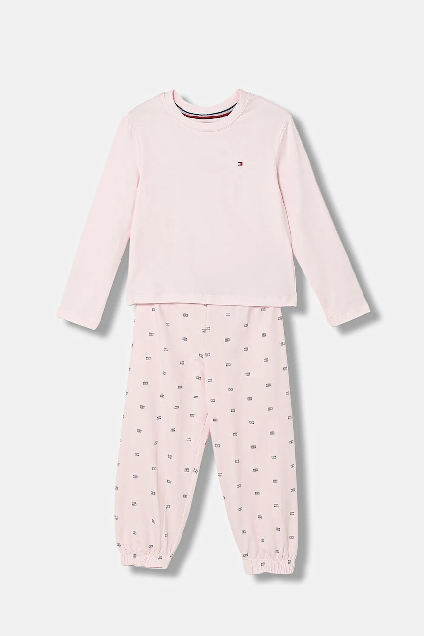 Detské pyžamo Tommy Hilfiger ružová farba, vzorované, UG0UG00817