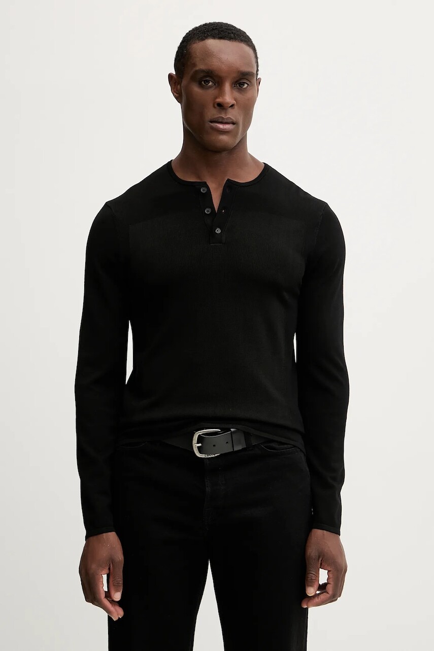 Sveter Armani Exchange čierna farba, ľahký, XM001923 AF18947