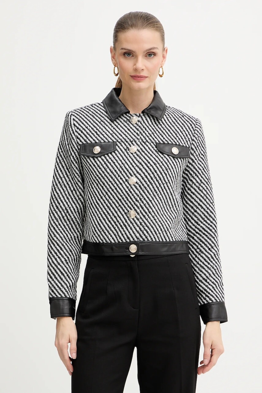 Sako Morgan čierna farba, jednoradové, vzorované, VEGGO