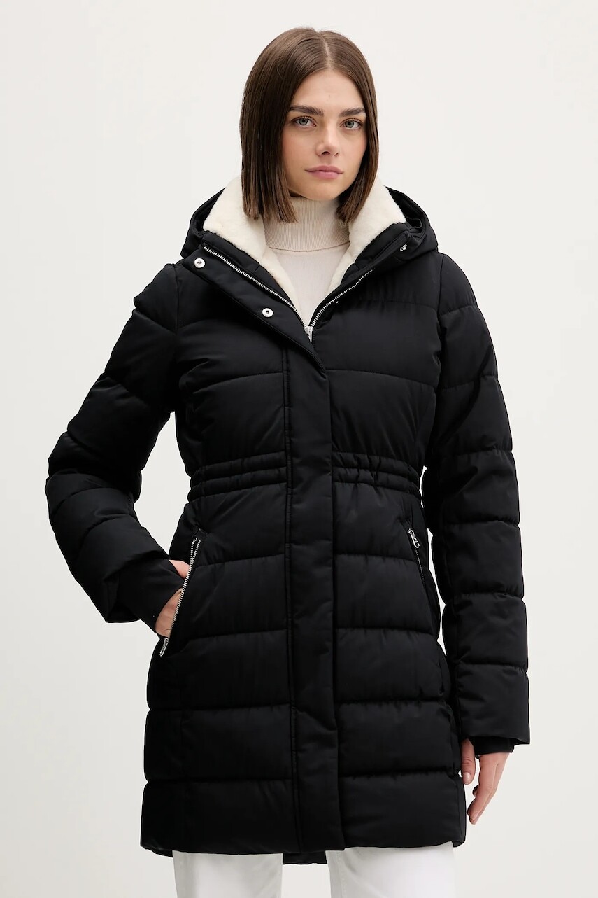 Bunda parka Hollister Co. čierna farba, zimná, KI344-5068-900