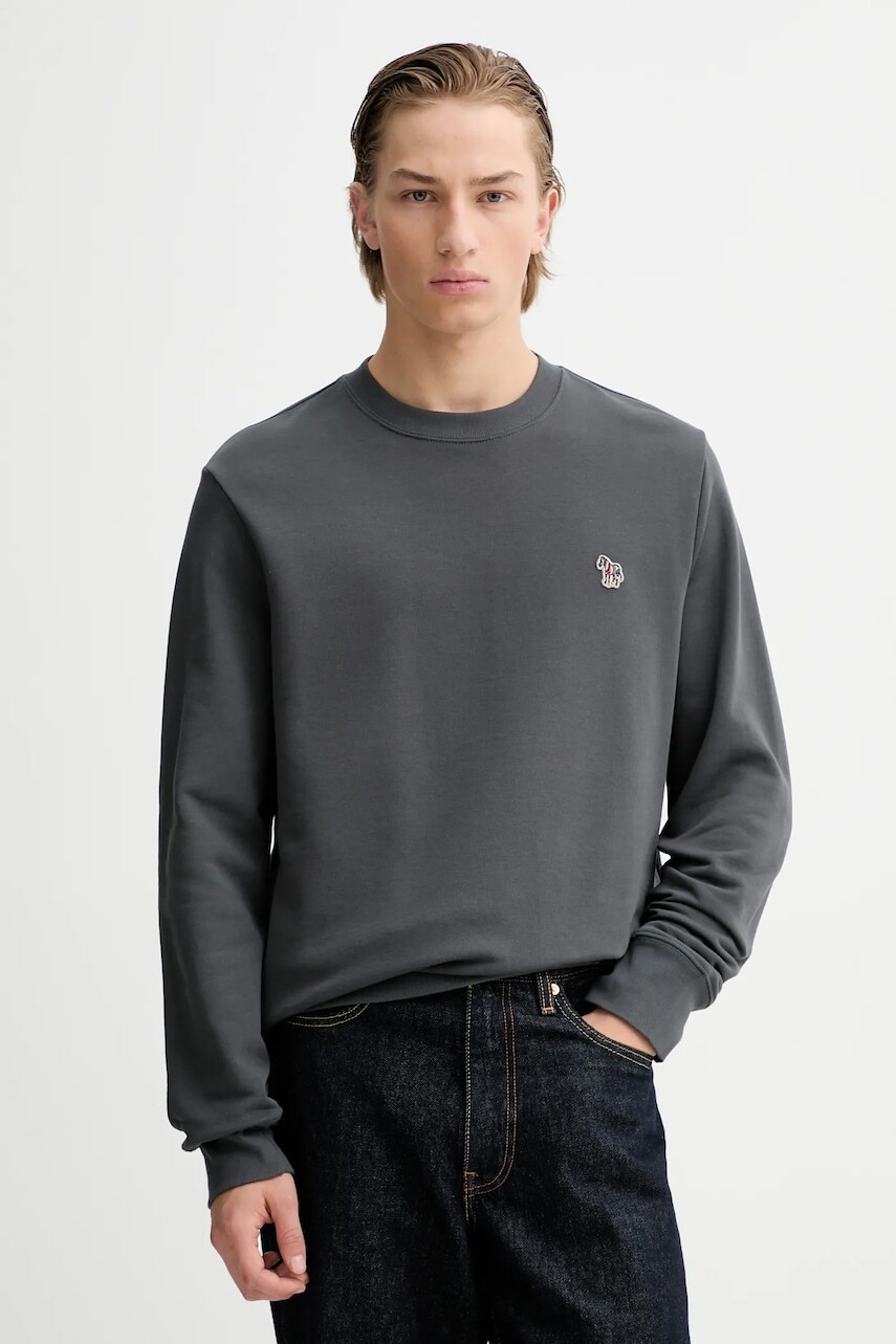 Bavlnená mikina PS Paul Smith šedá farba, jednofarebná, M2R-027RZ-V21116