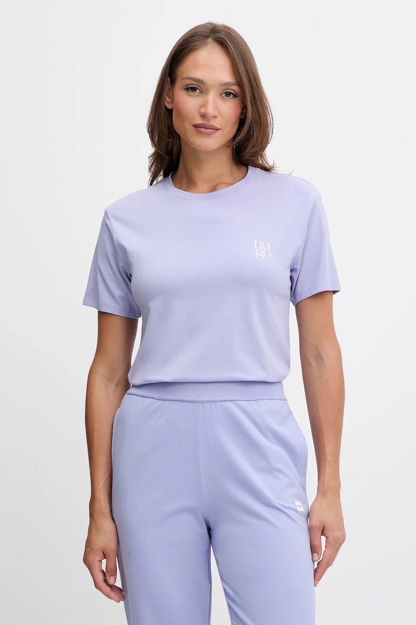 Tričko HUGO dámske, fialová farba, 50556981