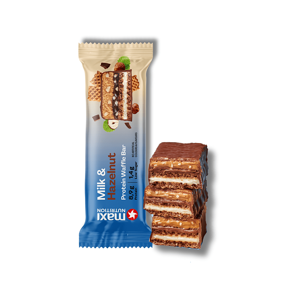 MAXI NUTRITION Waffle Protein bar Mlieko a lieskové oriešky 40 g