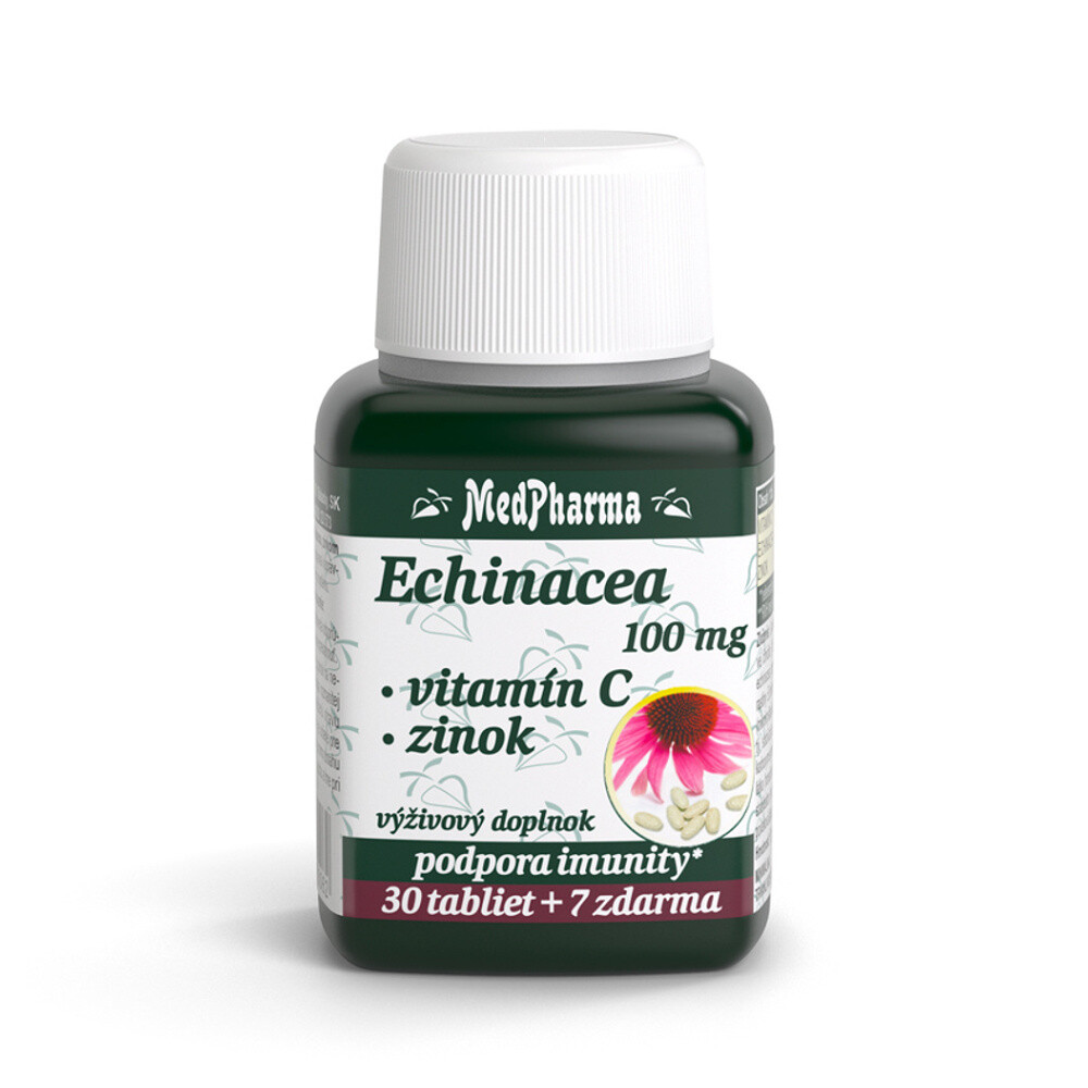 MEDPHARMA Echinacea 100 mg + vitamín C + zinok 37 tabliet