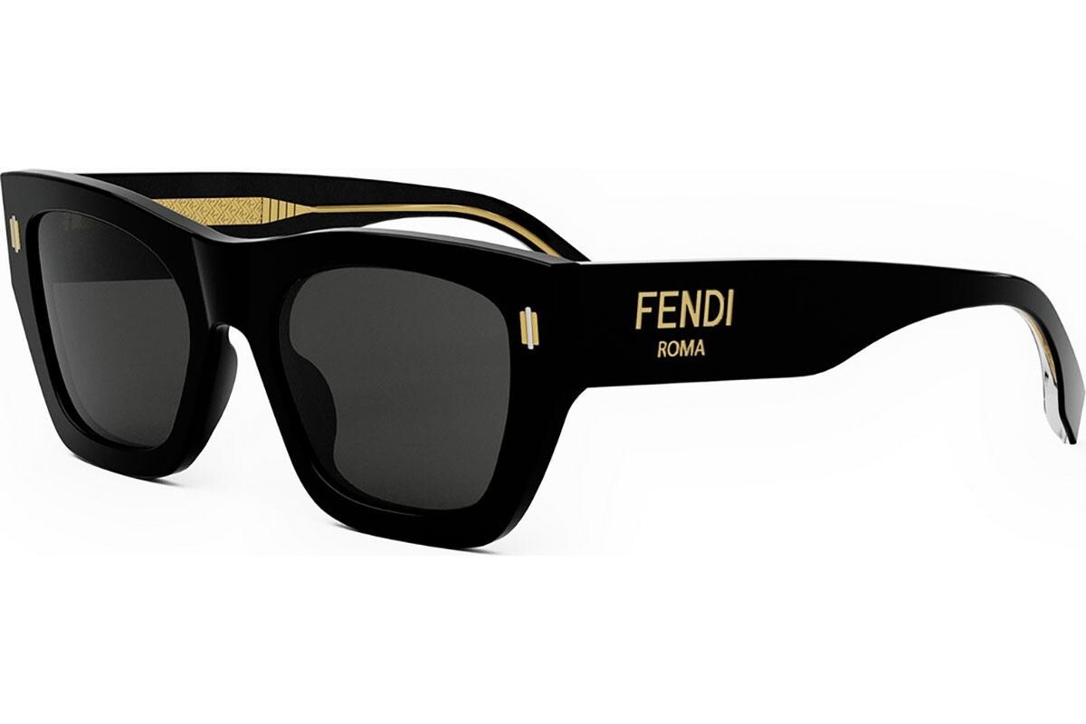 FENDI Roma Black Rectangular Sunglasses - ONE SIZE (53)