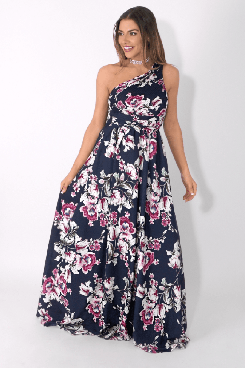 Eva & Lola Tmavomodré kvetinové šaty Veľkosť: S