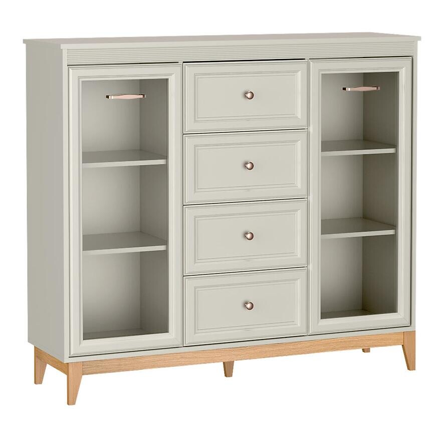 Vitrína nízka Windsor 7w Kašmír/Dub prírodný