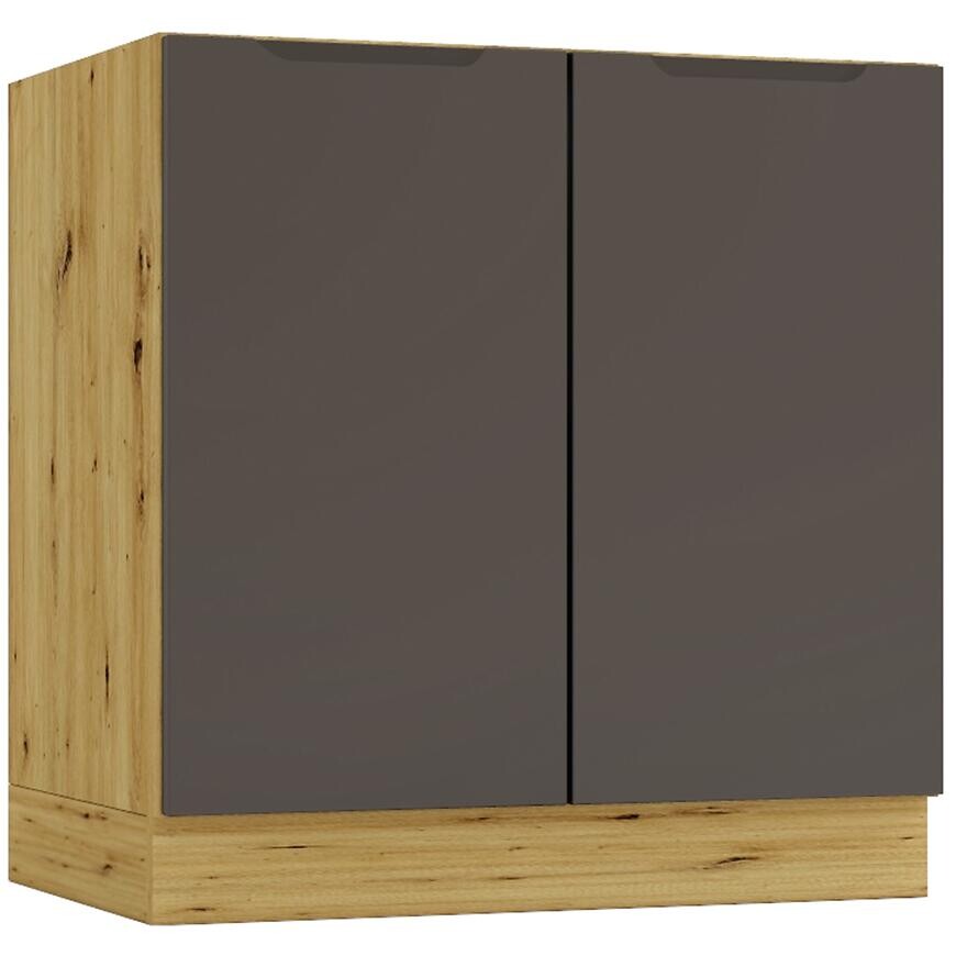 Kuchynská skrinka Cosmo Isabel D80zl Čierny hrášok/Dub Artisan