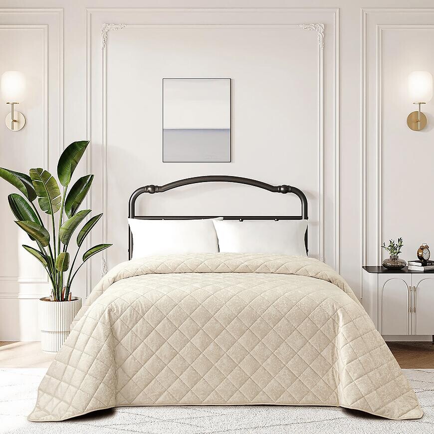 Prikrývka na posteľ Emilia RQ-090 220x250 cm béžová