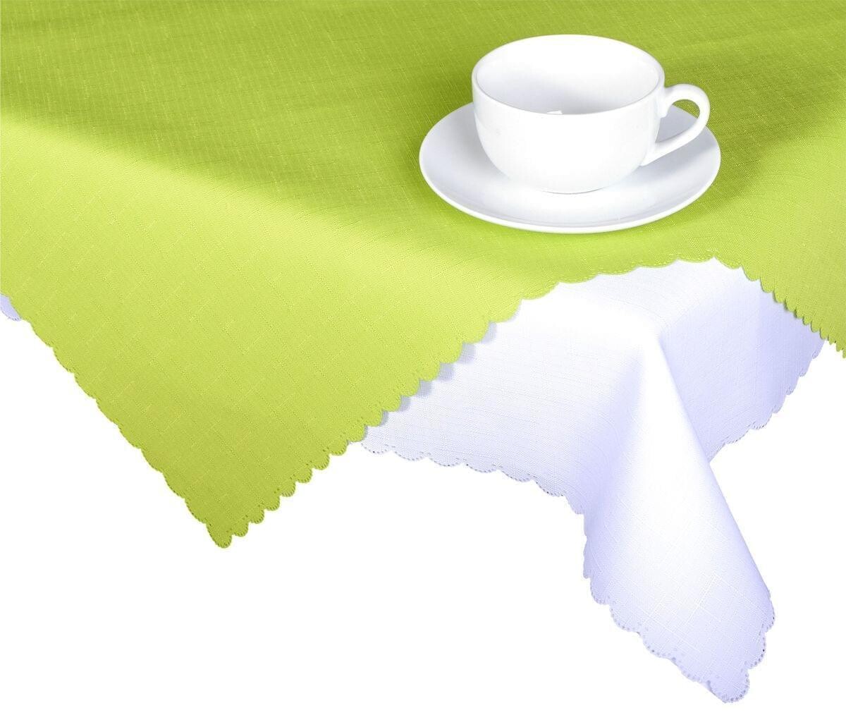 Obrus s nešpinivou úpravou, Jednofarebný Doštik, žltozelený
