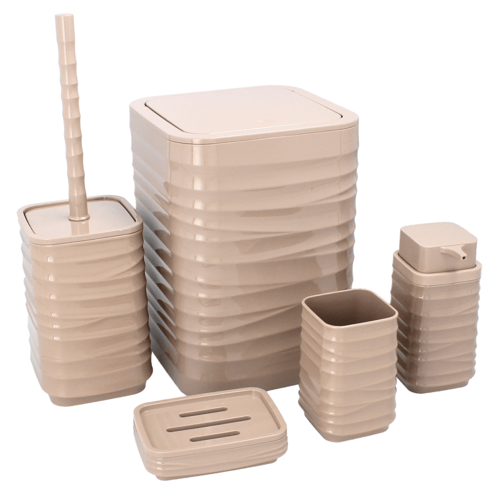 Sada kúpeľňových doplnkov, 5 dielna, hnedá, MATIO