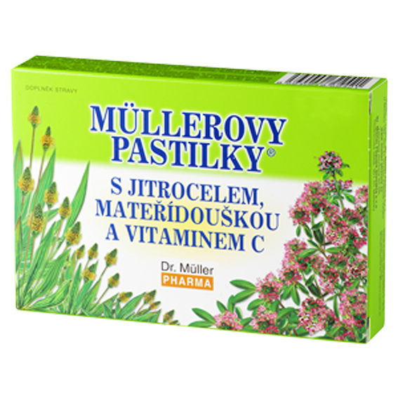 MÜLLEROVE PASTILKY so skorocelom, materinou dúškou a vit.C 24ks