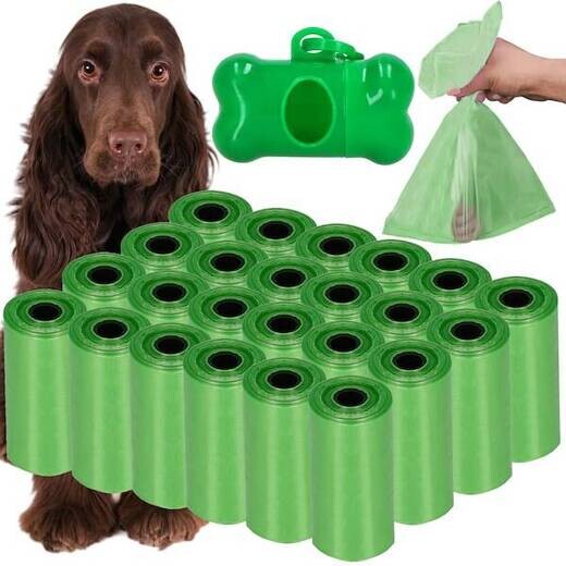 Sáčky na psie exkrementy - 432 ks - 24 roliek - 6x2,5 cm - zelená