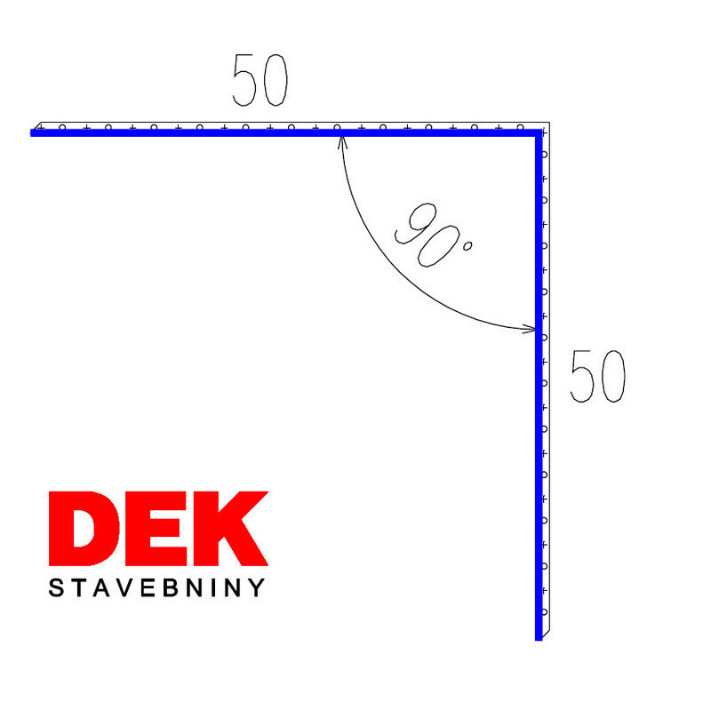 Lišta kútová vonkajšia VIPLANYL PVC uhol 90° r.š. 100 mm 50×50 mm