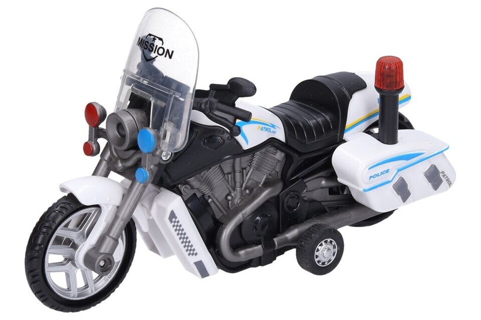 Motorka polícia s efektmi 16cm