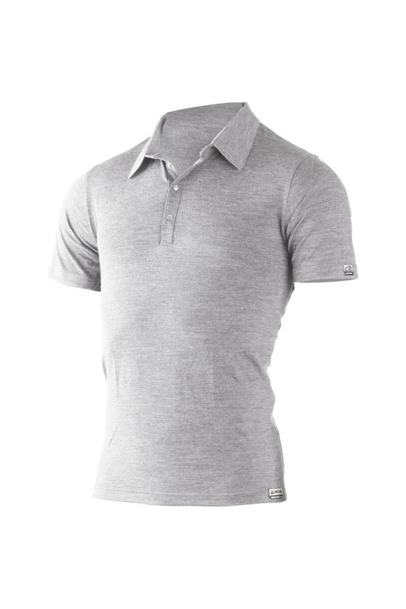 Lasting pánska merino polo košele ELIOT šedá Veľkosť: M 8995067844334