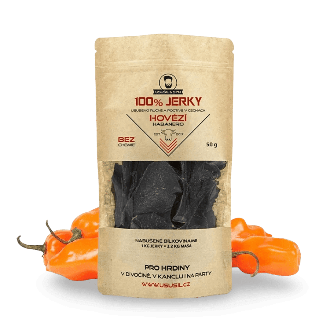 100% JERKY HOVĚZÍ HABANERO 50 g