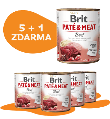 5 + 1 ZDARMA Brit Paté & Meat Beef 800g