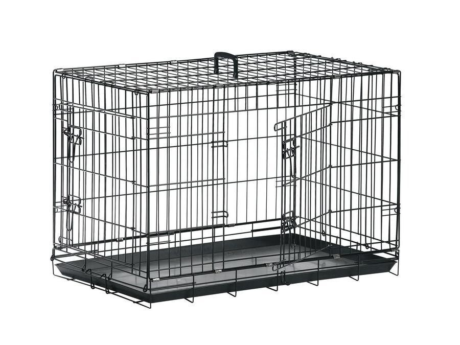 Drátěná klec černá dva vchody 93x57x62cm