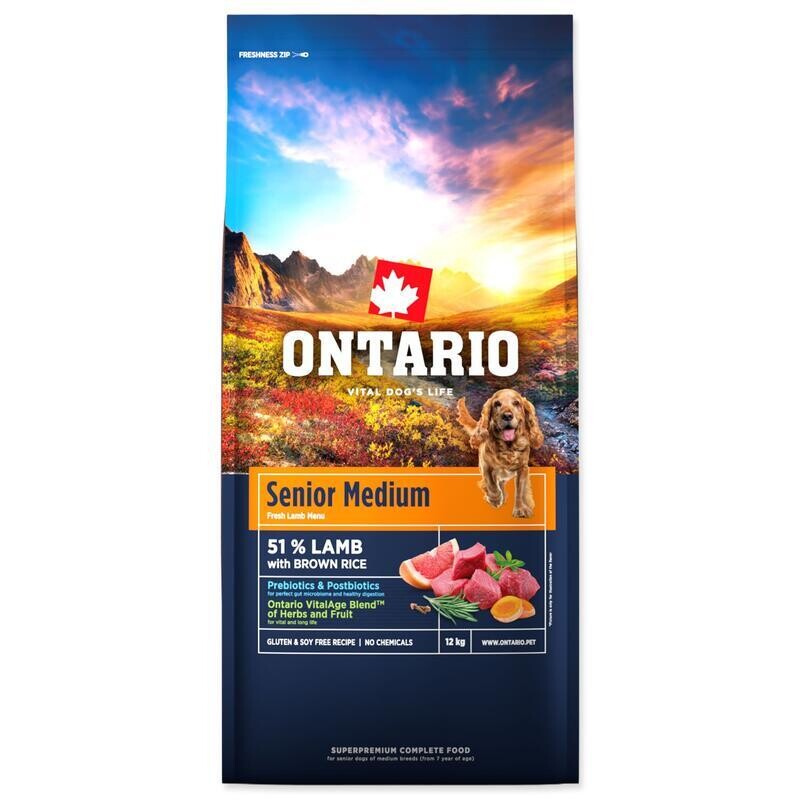 Krmivo Ontario Senior Medium Lamb & Brown Rice