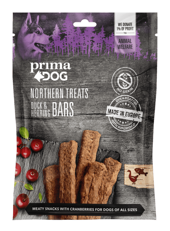 PrimaDog Northern Treats Duck & Herring bars 80 g