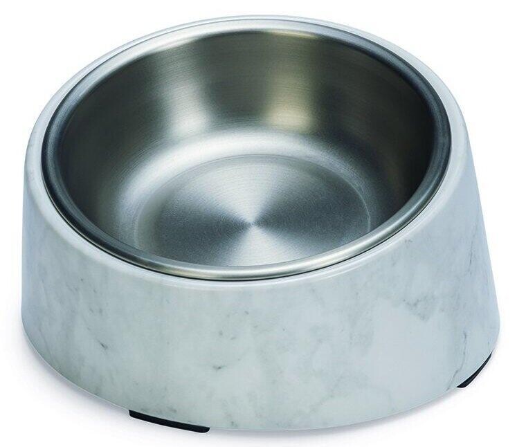 Designed by Lotte Vita Designová miska pro kočky Vzor bílý mramor 160 ml