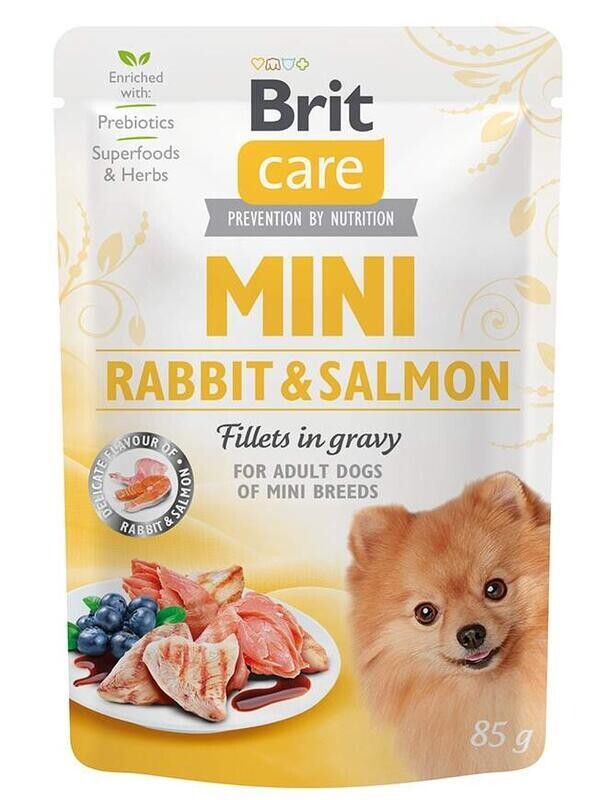 Brit Care Mini Rabbit&Salmon fillets in gravy 85g