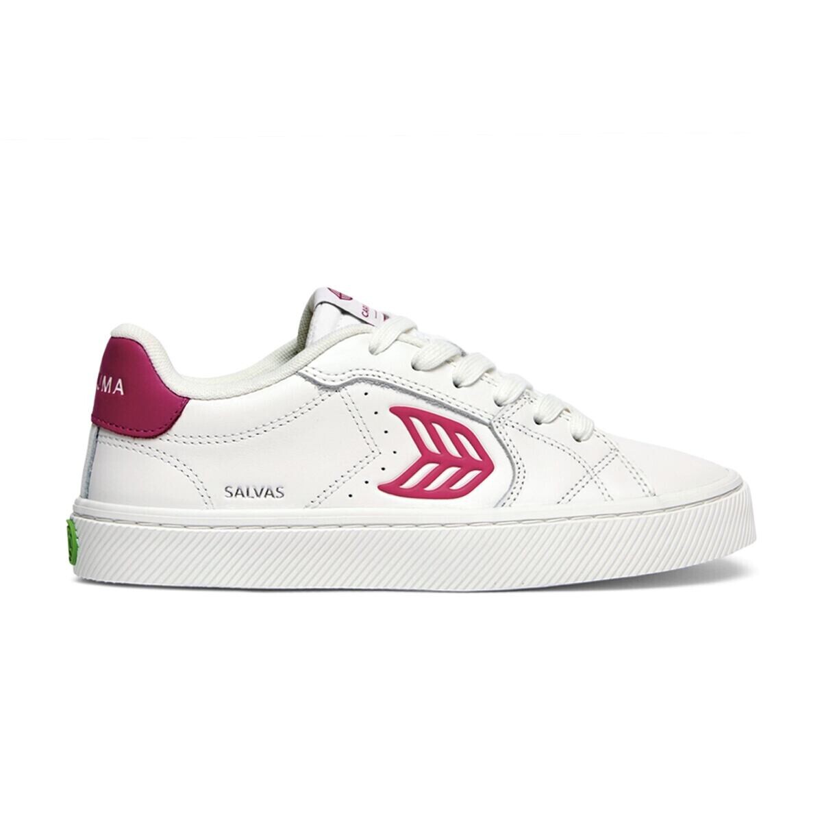 Dámské volnočasové boty Cariuma SALVAS White Leather Jazzy Pink Logo Sneaker