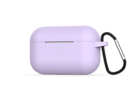 Silikónové púzdro pre Airpods Pro s karabínou - Svetlo fialová