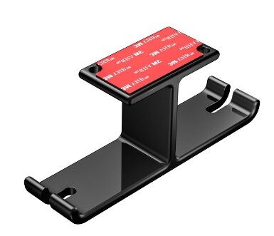 Hliníkový závesný držiak na dvoje slúchadlá s úchytom na káble - Čierný