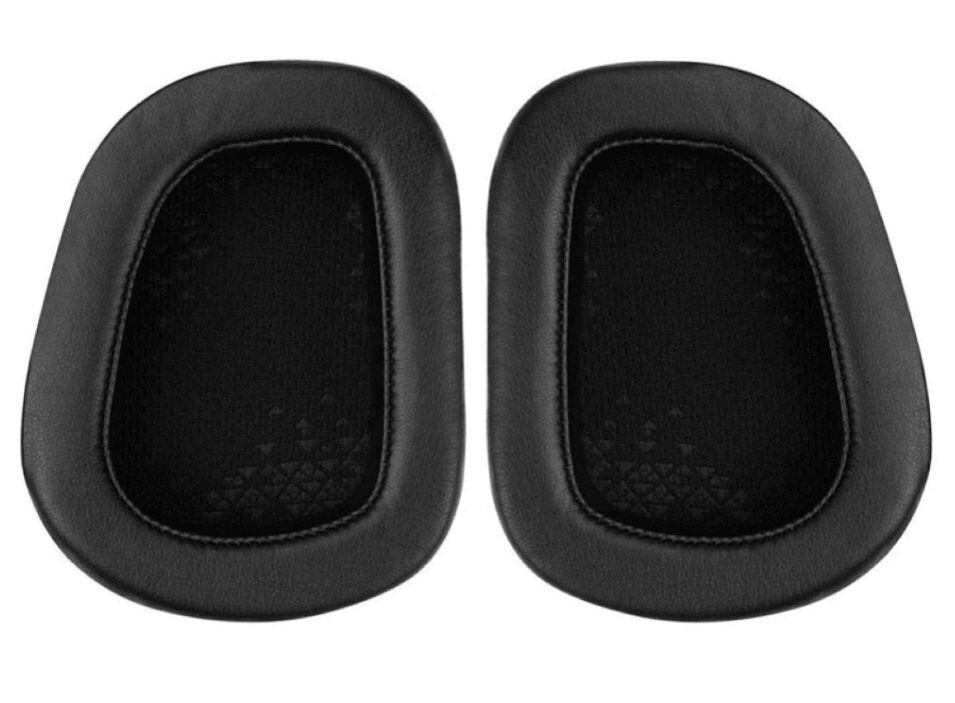 Náhradné náušníky pre slúchadlá Logitech G633 a G933 - Čierne, kožené