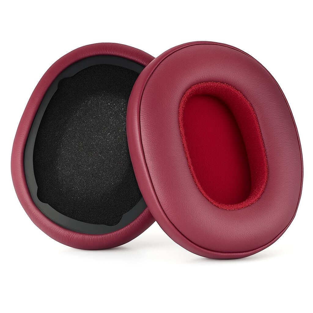 Náhradné náušníky pre slúchadlá SkullCandy Hesh 3.0 a Crusher - Burgundy, kožené