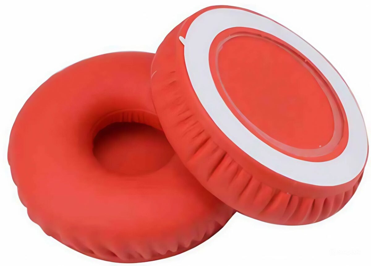 Náhradné náušníky pre slúchadlá Sony MDR-XB650BT, XB550AP a XB450 - Červené, kožené