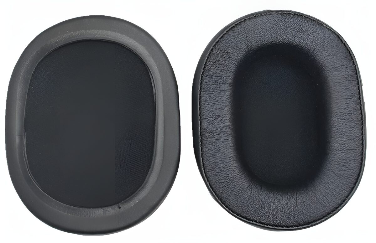 Náhradné náušníky pre slúchadlá Audio Technica ATH-M30, M40X, M50, M50S a M50X - Čierne, kožené