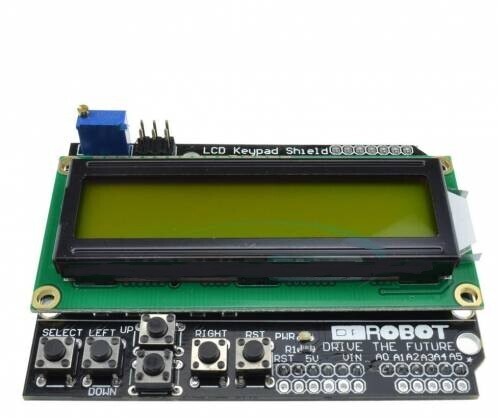 LCD shield pre Arduino UNO - Žlté podsvietenie