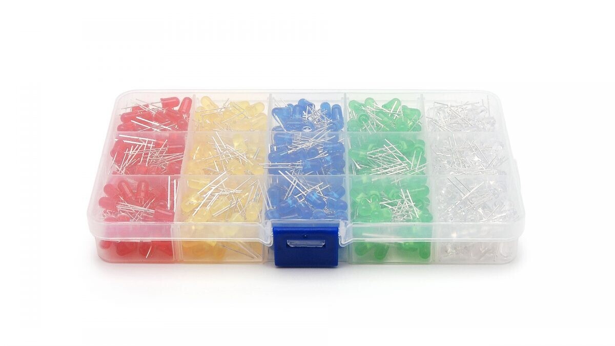 Sada LED diód 5 mm 500 kusov - 5 farieb