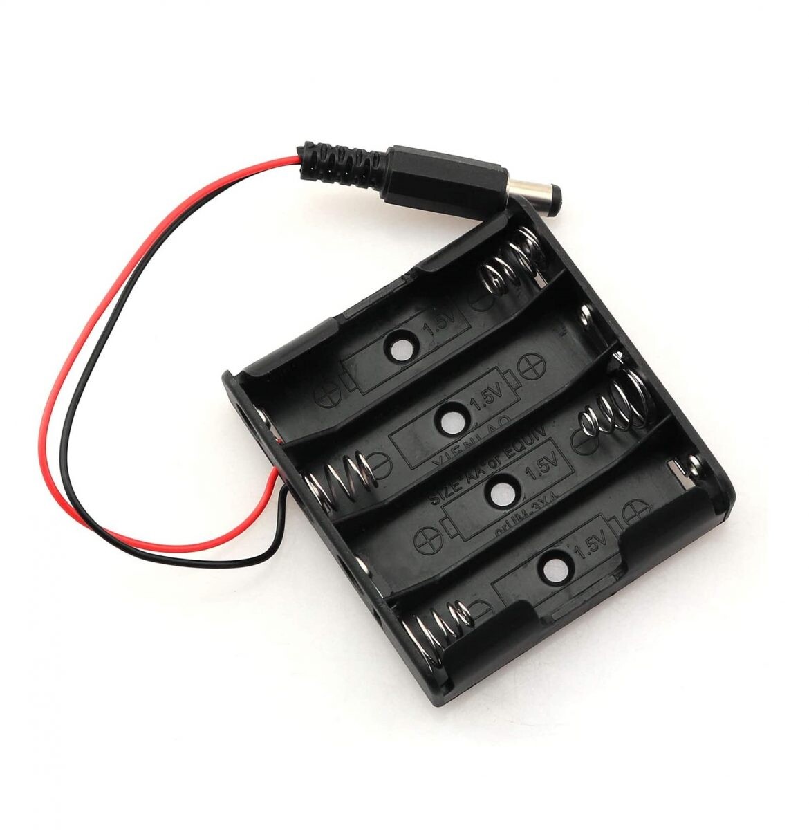 Batériový box na štyri batérie AA s konektorom DC - 5,5 x 2,1 mm