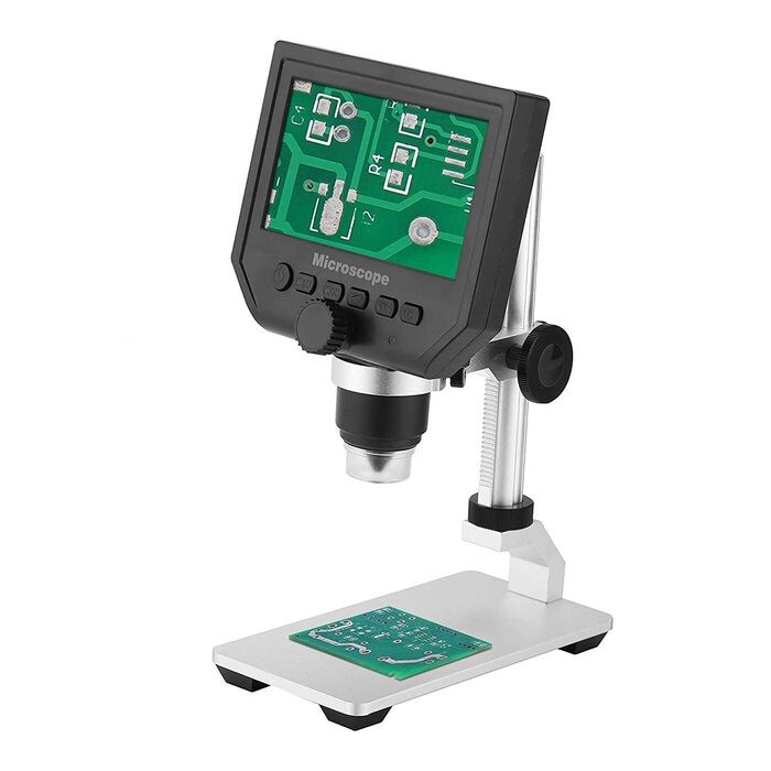 Digitálny mikroskop s LCD displejom, 600x zväčšením a kovovým stojanom