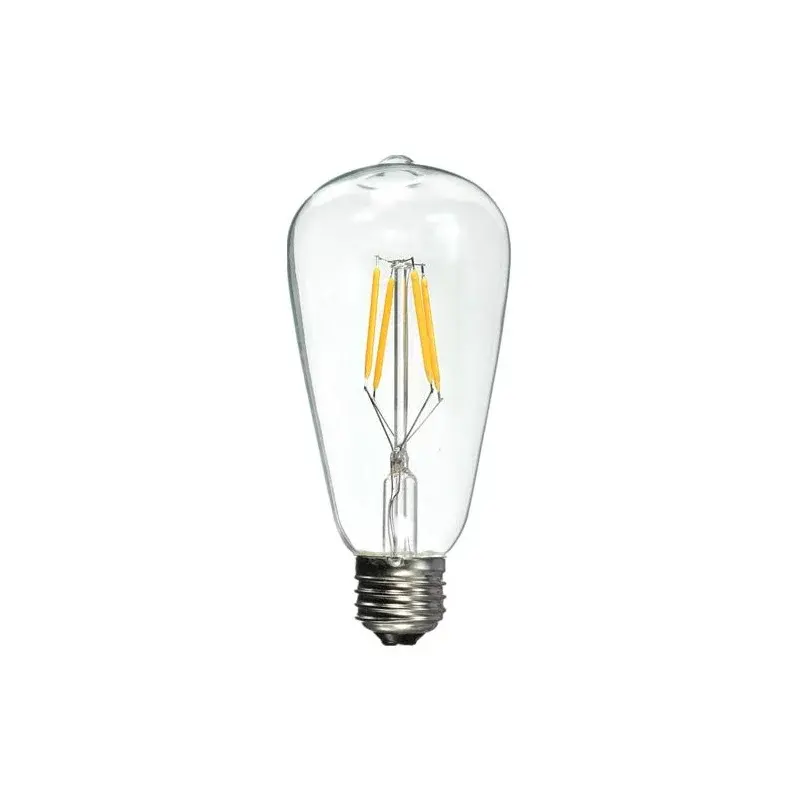 LED žiarovka AMPST64 Filament, E27 4W, teplá biela