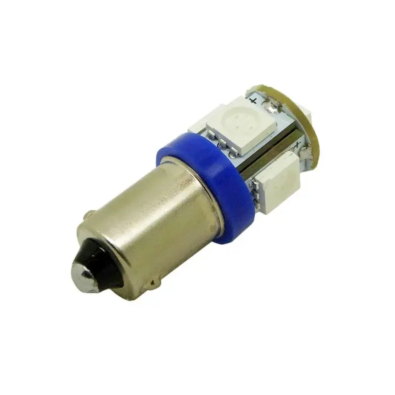 BA9S, LED 5x 5050 SMD, 6V - Modrá