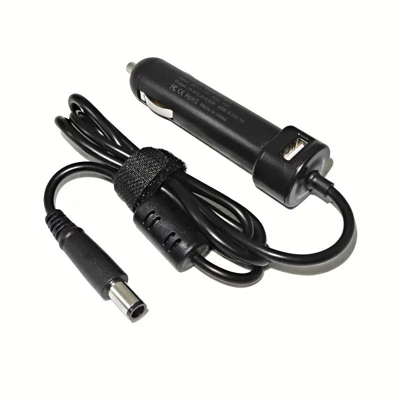 Autonabíjačka pre notebooky DELL, 19.5V, 90W, 7.4x5.0mm s USB výstupom