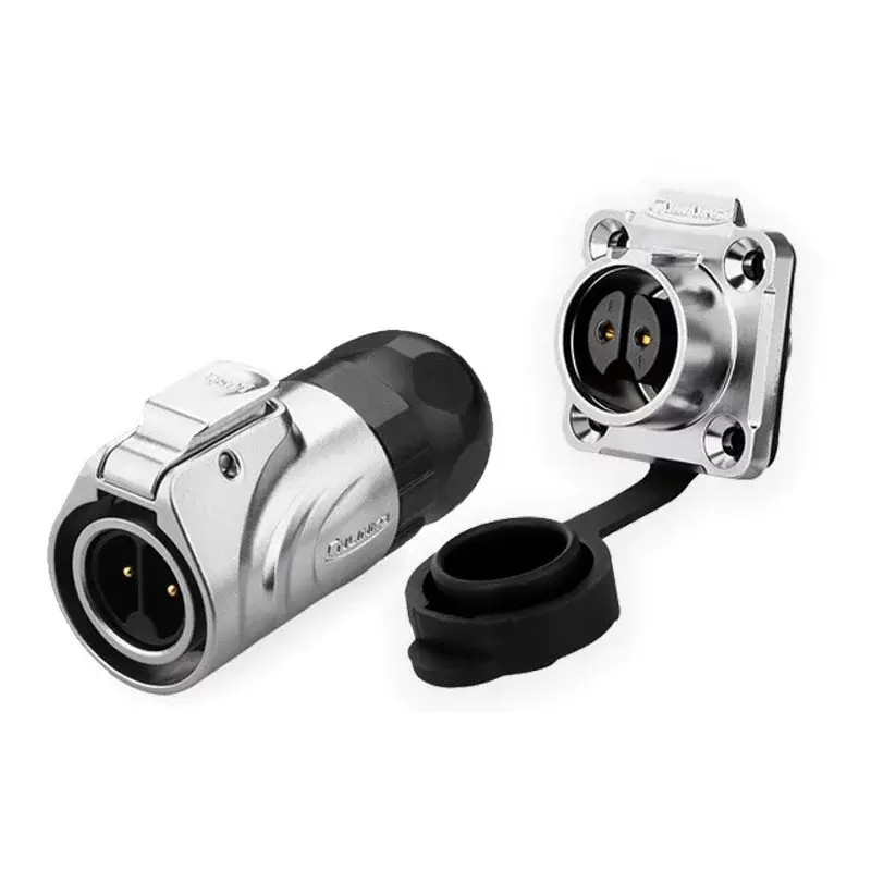 Priemyselný konektor LP-16, samec + samica (štvorcová zásuvka), 2-pin