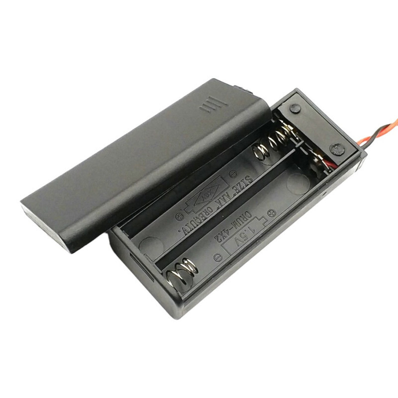 Batériový box pre 2 kusy AAA batérií, 3V, krytý so spínaním, bez konektora