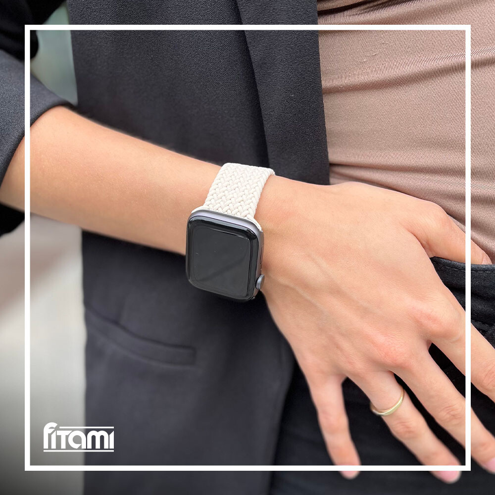 Marvelli - Pletený navliekací remienok pre Apple Watch - Béžový Veľkosť: 38/40/41/42mm, Obvod: M (stredný obvod zápästia), Farba: Antique