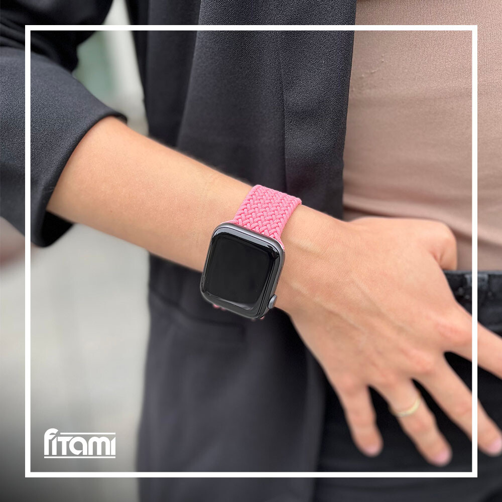 Marvelli - Pletený navliekací remienok pre Apple Watch - Pink Veľkosť: 42/44/45/46/49mm, Obvod: S (menší obvod zápästia), Farba: Ružová