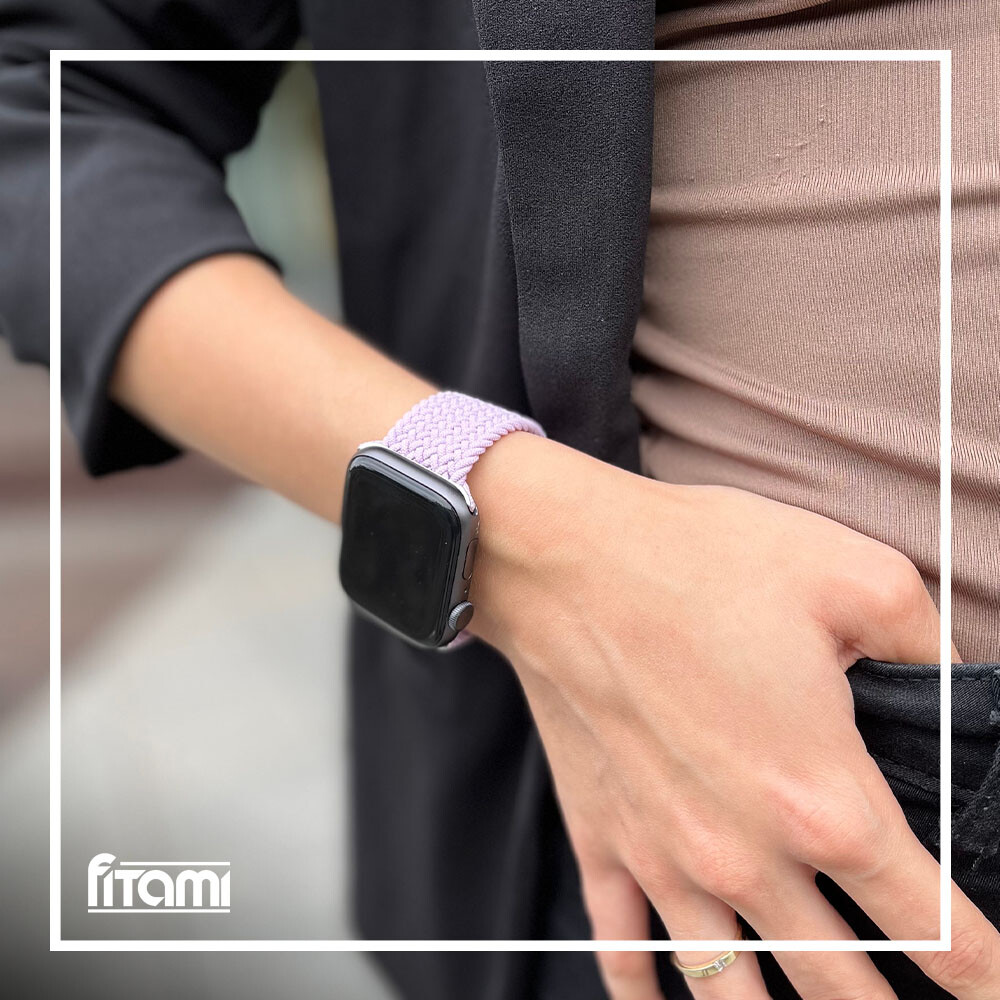 Marvelli - Pletený navliekací remienok pre Apple Watch - Fialový Veľkosť: 42/44/45/46/49mm, Obvod: S (menší obvod zápästia), Farba: Fialová